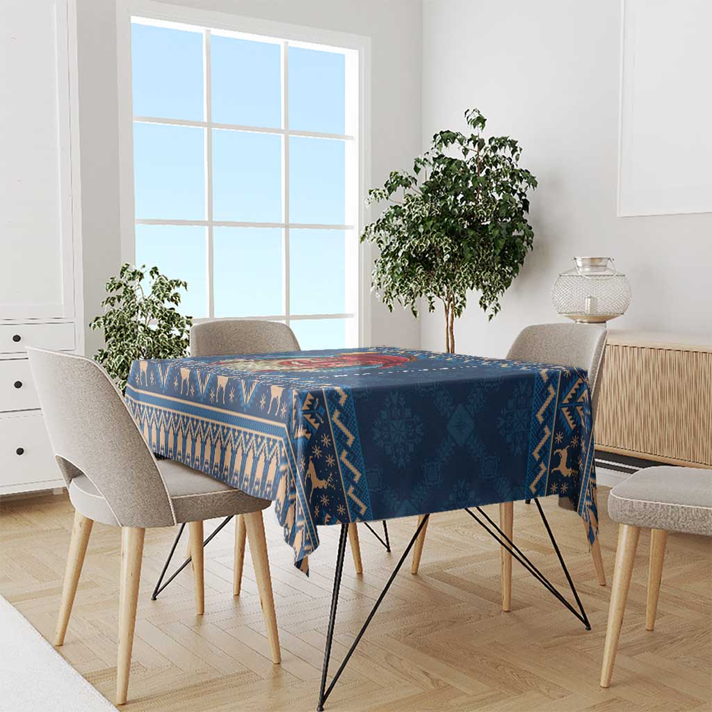 Personalized Romania Christmas Tablecloth Romanian Traditional Masks - Wonder Print Shop