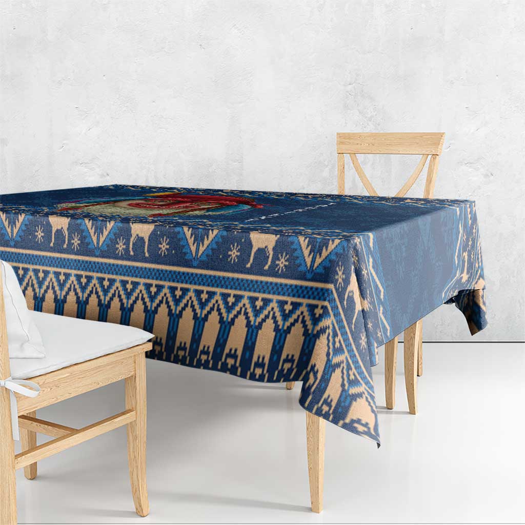 Personalized Romania Christmas Tablecloth Romanian Traditional Masks - Wonder Print Shop