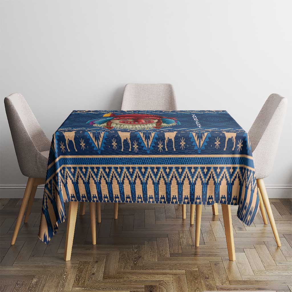 Personalized Romania Christmas Tablecloth Romanian Traditional Masks - Wonder Print Shop