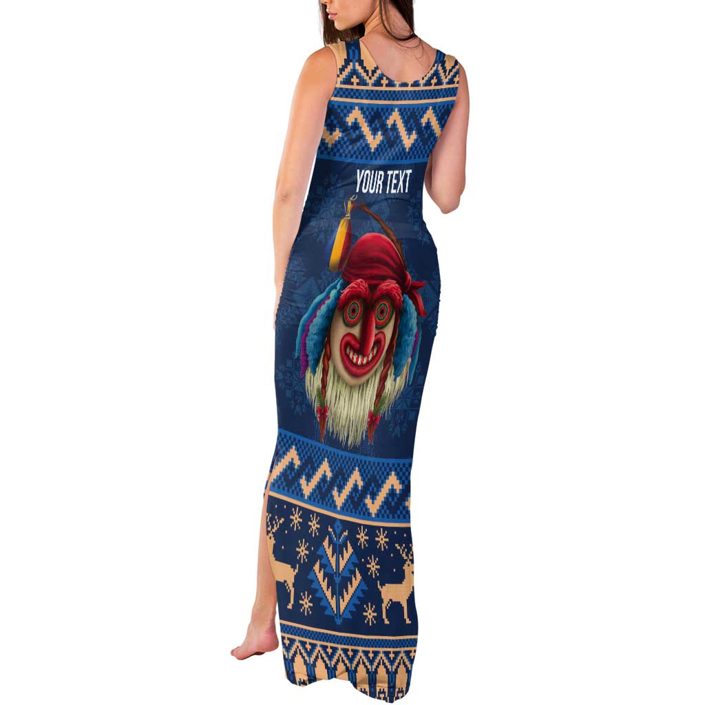 Personalized Romania Christmas Tank Maxi Dress Romanian Traditional Masks - Wonder Print Shop