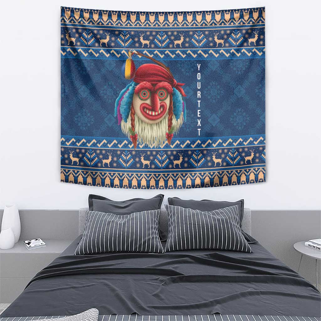 Personalized Romania Christmas Tapestry Romanian Traditional Masks - Wonder Print Shop