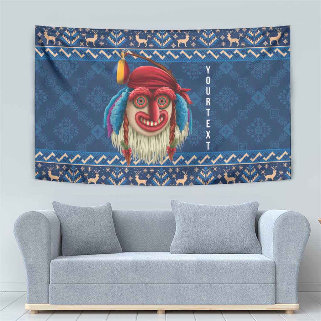 Personalized Romania Christmas Tapestry Romanian Traditional Masks - Wonder Print Shop
