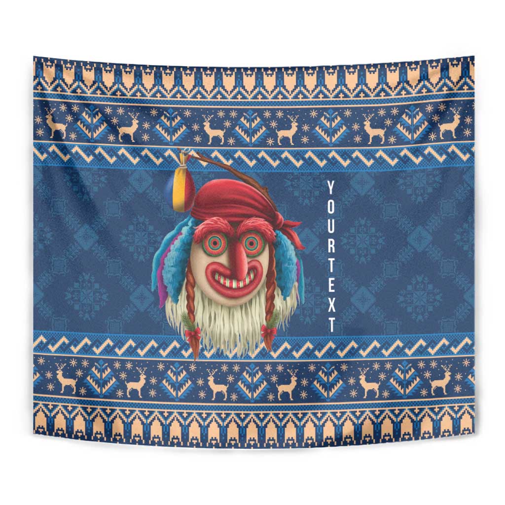 Personalized Romania Christmas Tapestry Romanian Traditional Masks - Wonder Print Shop