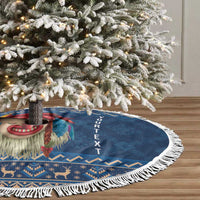 Personalized Romania Christmas Tree Skirt Romanian Traditional Masks - Wonder Print Shop