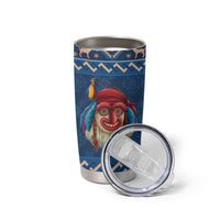 Personalized Romania Christmas Tumbler Cup Romanian Traditional Masks - Wonder Print Shop