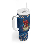 Personalized Romania Christmas Tumbler With Handle Romanian Traditional Masks - Wonder Print Shop
