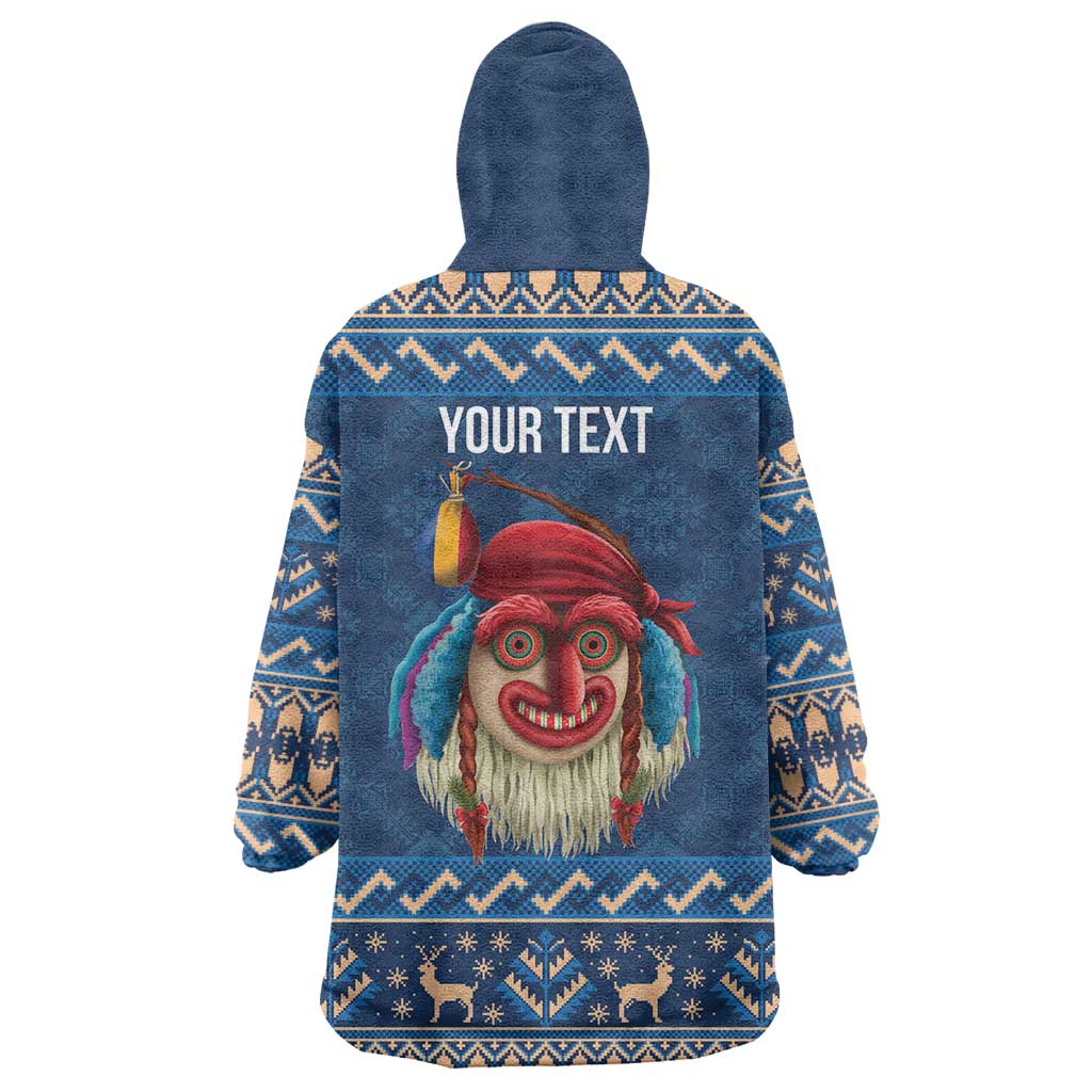 Personalized Romania Christmas Wearable Blanket Hoodie Romanian Traditional Masks - Wonder Print Shop