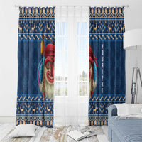 Personalized Romania Christmas Window Curtain Romanian Traditional Masks - Wonder Print Shop