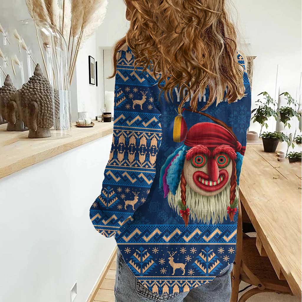 Personalized Romania Christmas Women Casual Shirt Romanian Traditional Masks - Wonder Print Shop