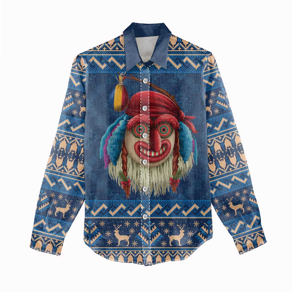 Personalized Romania Christmas Women Casual Shirt Romanian Traditional Masks - Wonder Print Shop