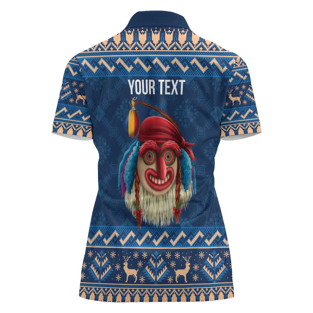 Personalized Romania Christmas Women Polo Shirt Romanian Traditional Masks - Wonder Print Shop