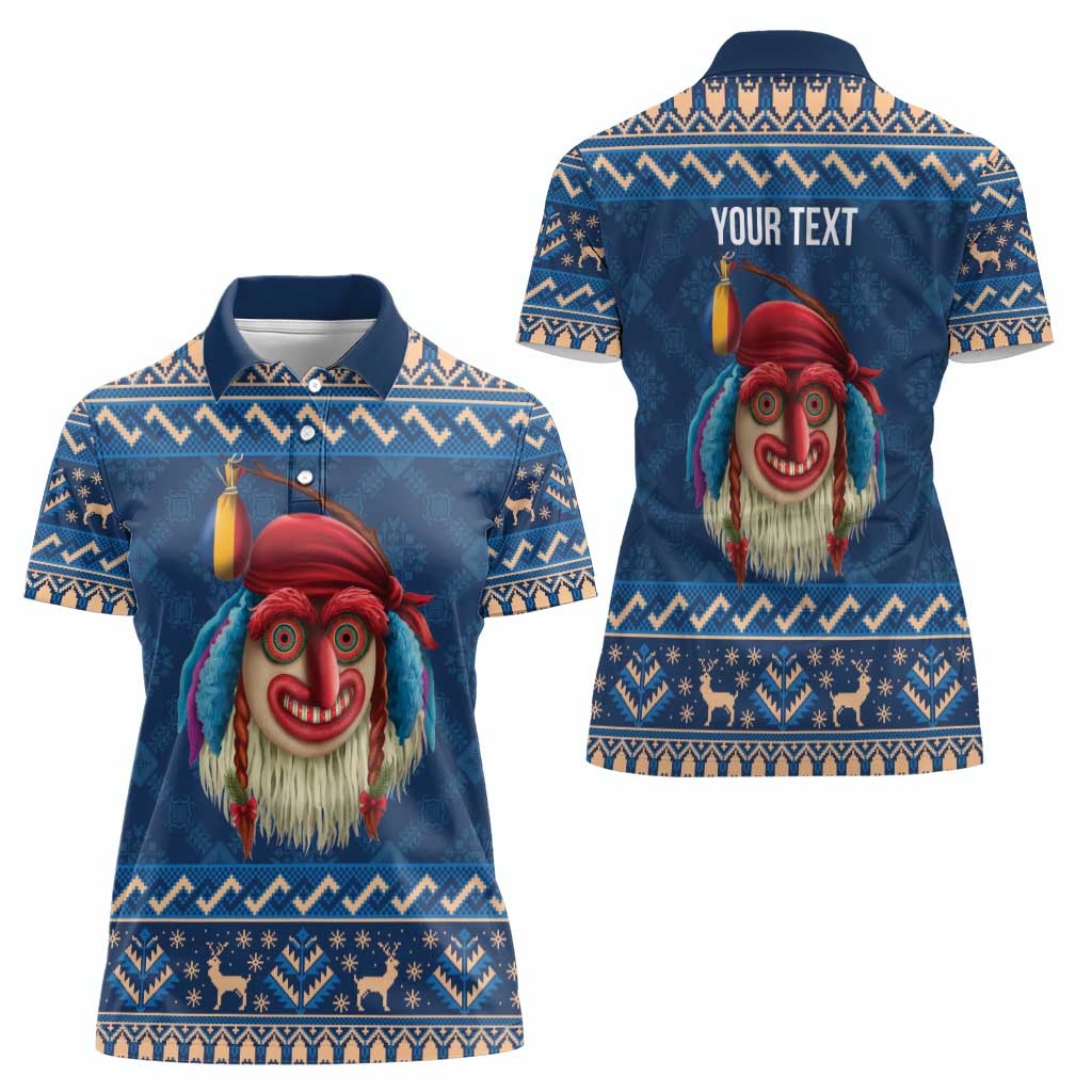 Personalized Romania Christmas Women Polo Shirt Romanian Traditional Masks - Wonder Print Shop