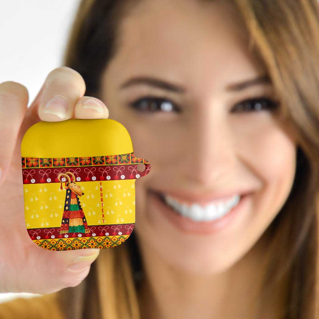 Personalized Moldova Christmas AirPods Case Capra Goat Folk Costume - Wonder Print Shop