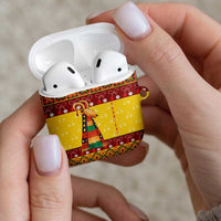 Personalized Moldova Christmas AirPods Case Capra Goat Folk Costume - Wonder Print Shop