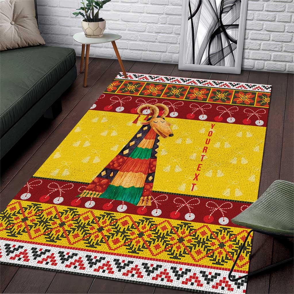 Personalized Moldova Christmas Area Rug Capra Goat Folk Costume - Wonder Print Shop