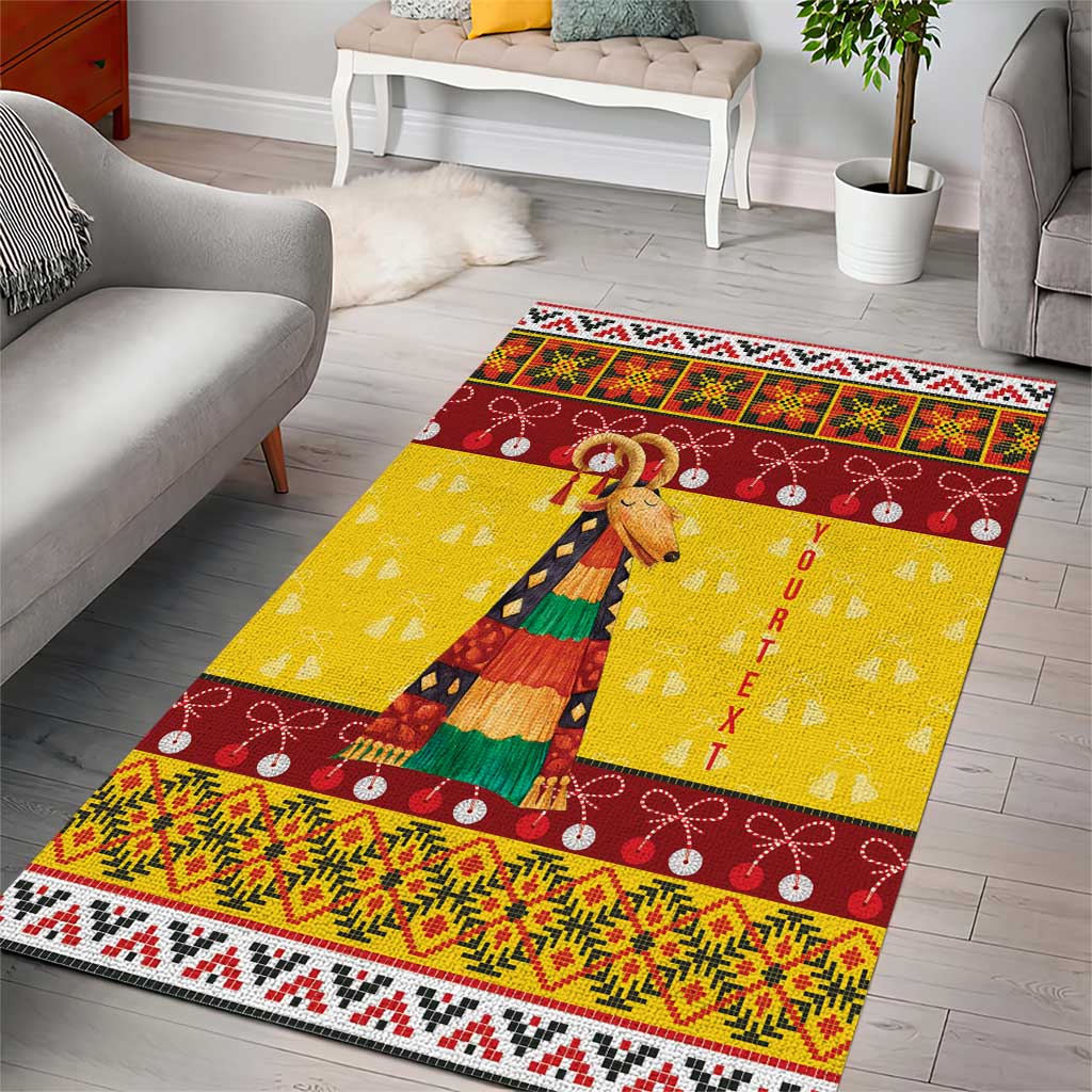 Personalized Moldova Christmas Area Rug Capra Goat Folk Costume - Wonder Print Shop