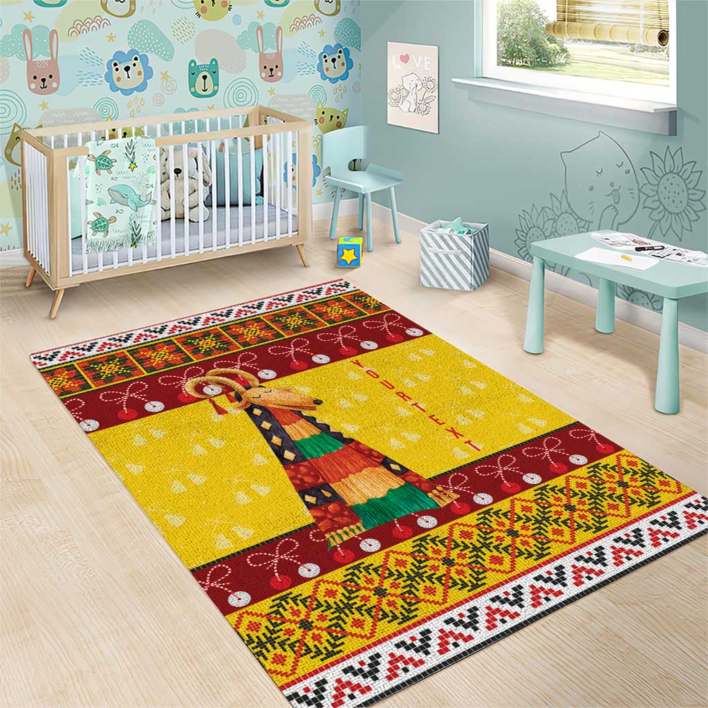 Personalized Moldova Christmas Area Rug Capra Goat Folk Costume - Wonder Print Shop