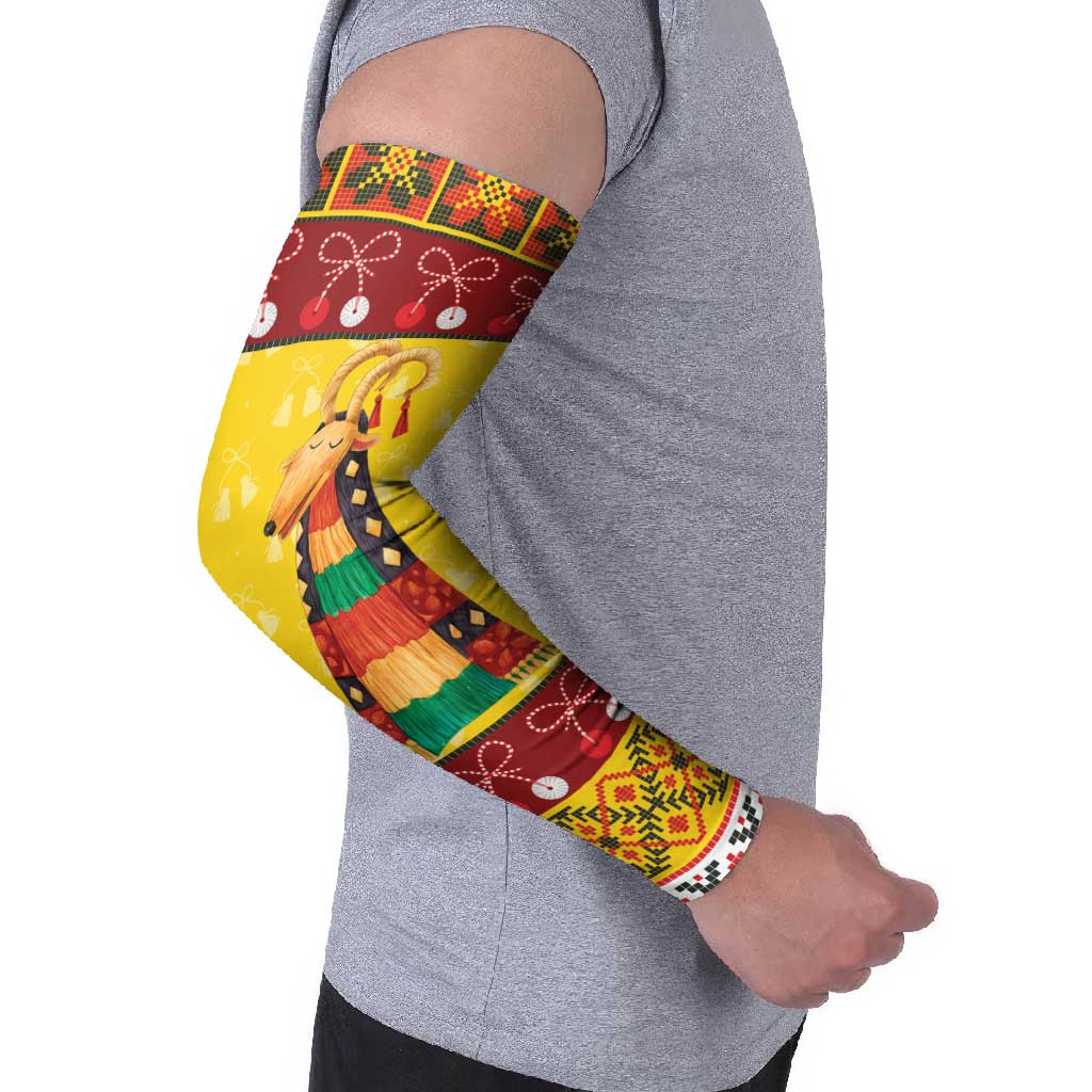 Personalized Moldova Christmas Arm Sleeves Capra Goat Folk Costume - Wonder Print Shop