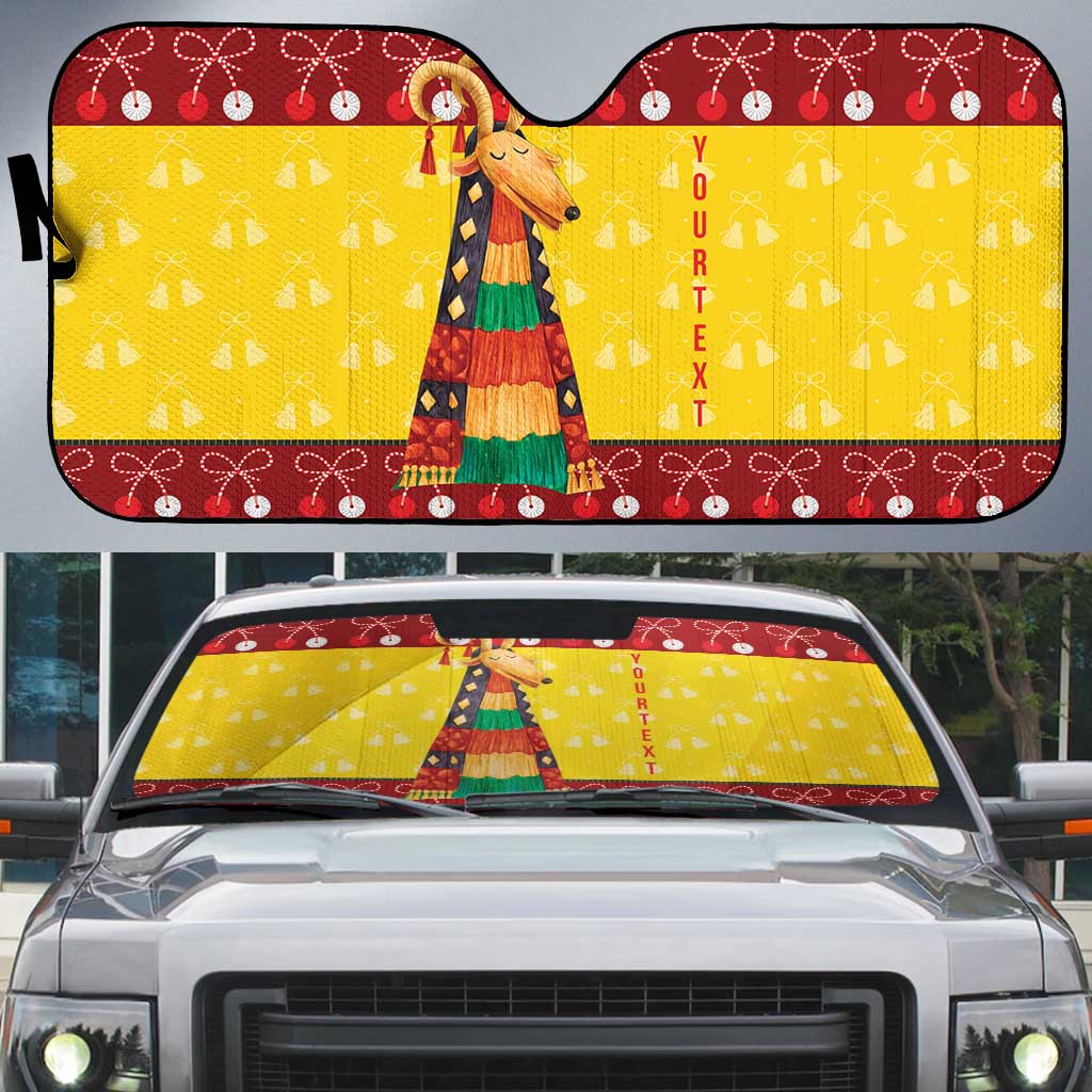 Personalized Moldova Christmas Auto Sun Shade Capra Goat Folk Costume - Wonder Print Shop