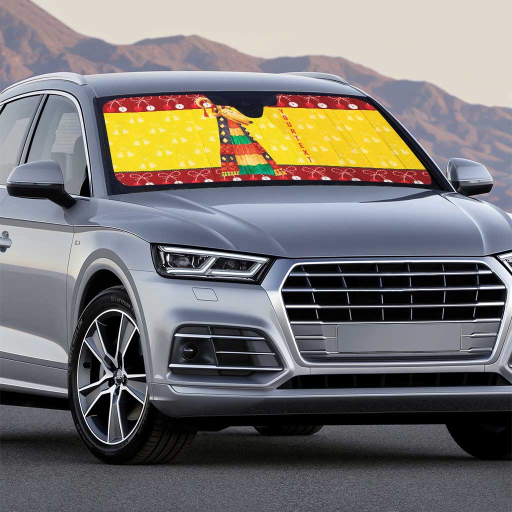 Personalized Moldova Christmas Auto Sun Shade Capra Goat Folk Costume - Wonder Print Shop