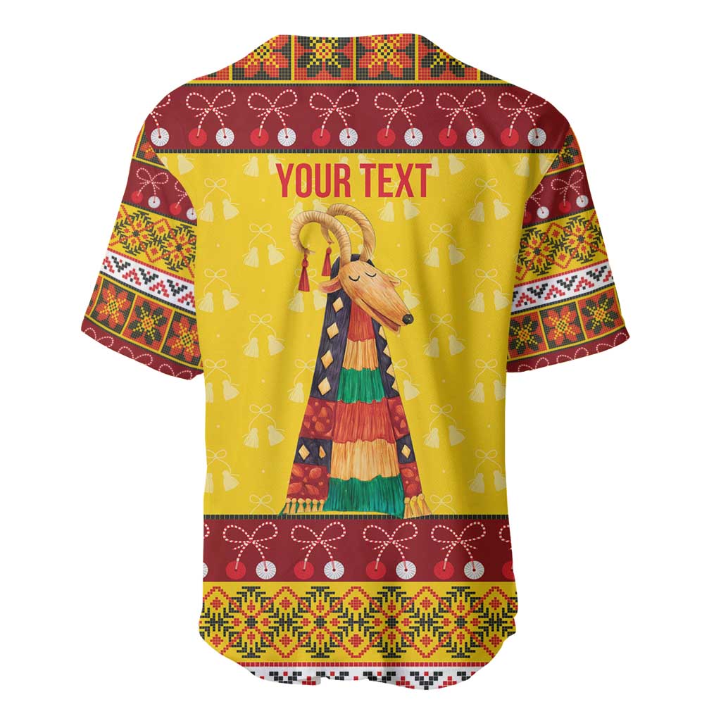 Personalized Moldova Christmas Baseball Jersey Capra Goat Folk Costume - Wonder Print Shop