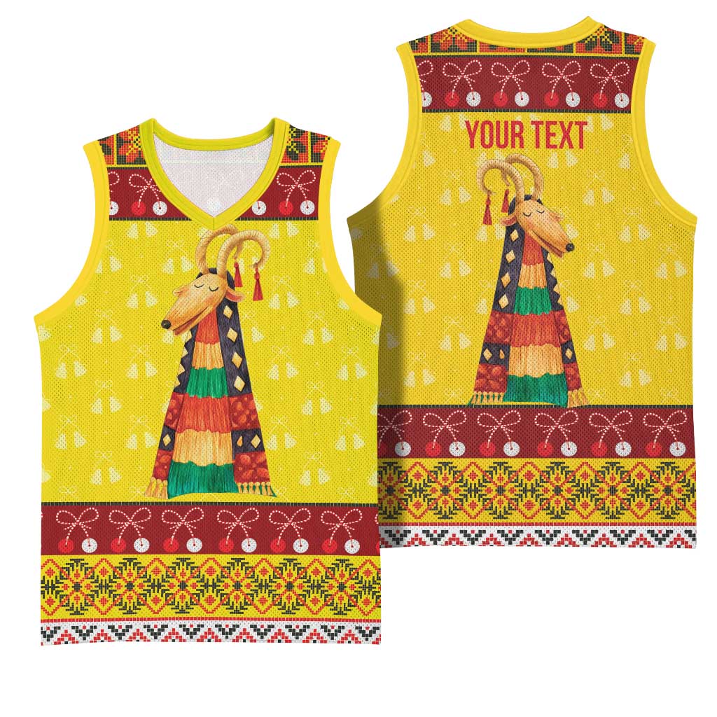 Personalized Moldova Christmas Basketball Jersey Capra Goat Folk Costume - Wonder Print Shop