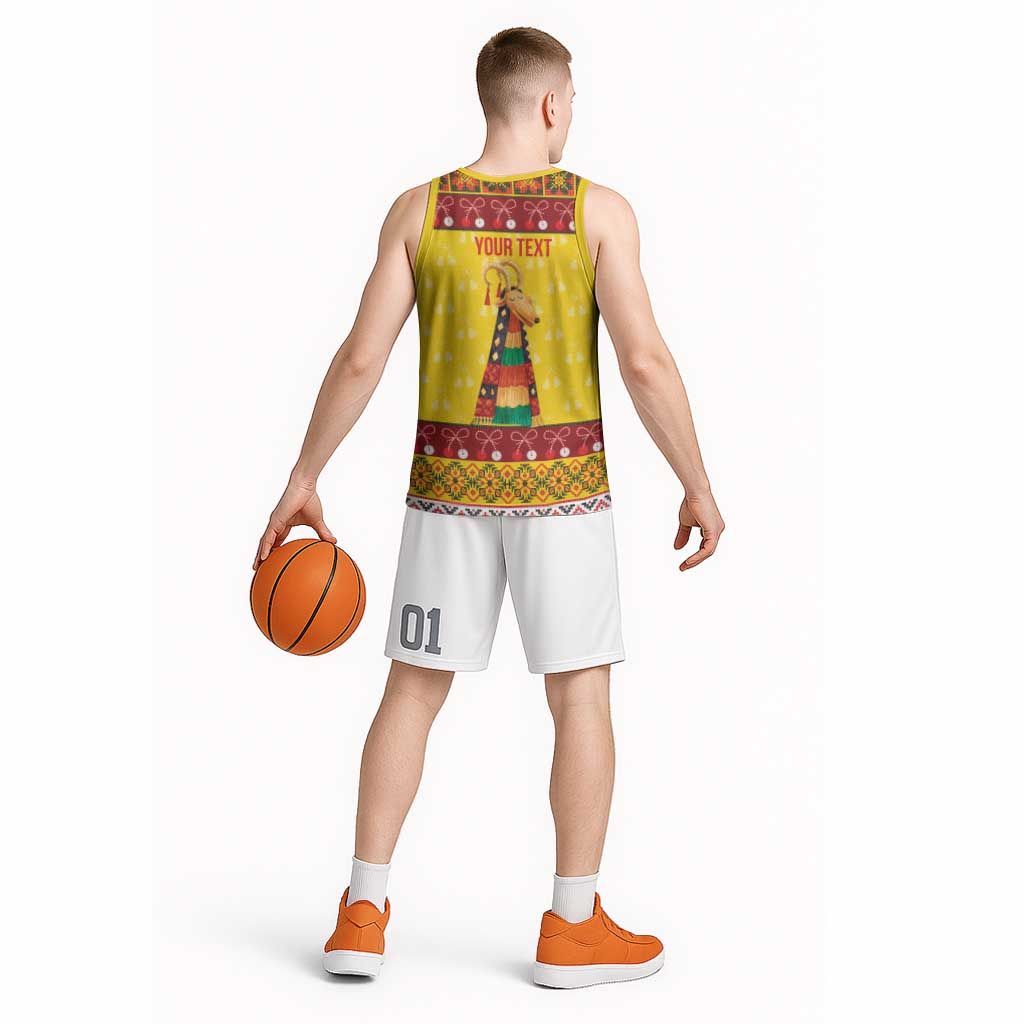 Personalized Moldova Christmas Basketball Jersey Capra Goat Folk Costume - Wonder Print Shop