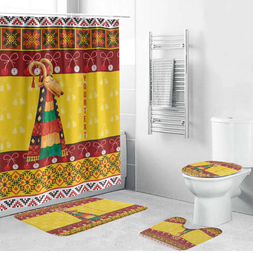 Personalized Moldova Christmas Bathroom Set Capra Goat Folk Costume - Wonder Print Shop