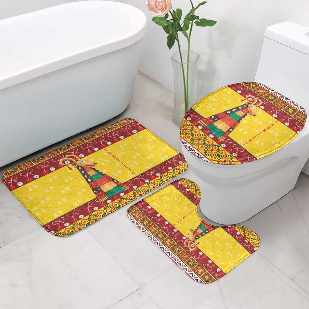 Personalized Moldova Christmas Bathroom Set Capra Goat Folk Costume - Wonder Print Shop