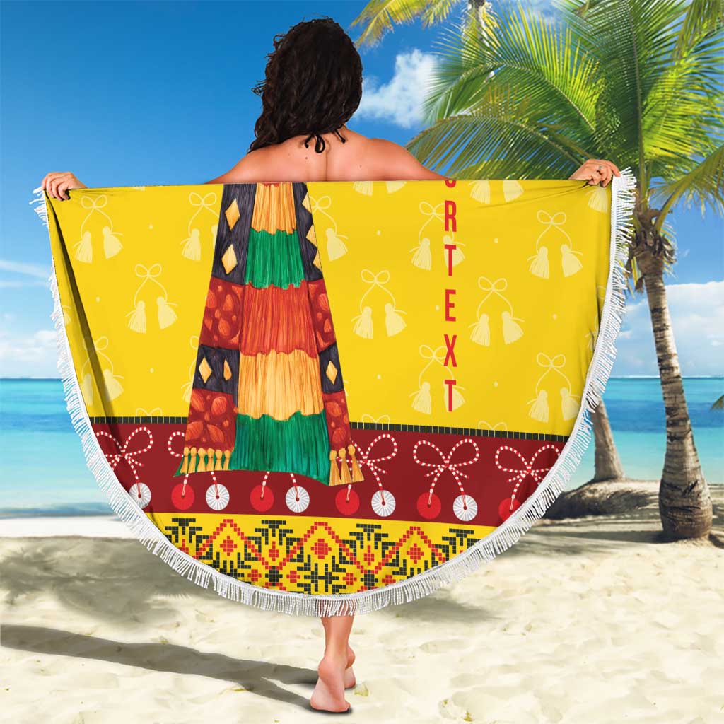 Personalized Moldova Christmas Beach Blanket Capra Goat Folk Costume - Wonder Print Shop