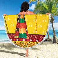 Personalized Moldova Christmas Beach Blanket Capra Goat Folk Costume - Wonder Print Shop