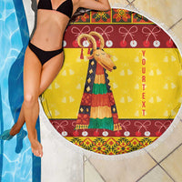 Personalized Moldova Christmas Beach Blanket Capra Goat Folk Costume - Wonder Print Shop