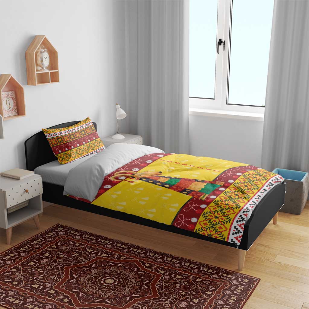 Personalized Moldova Christmas Bedding Set Capra Goat Folk Costume - Wonder Print Shop