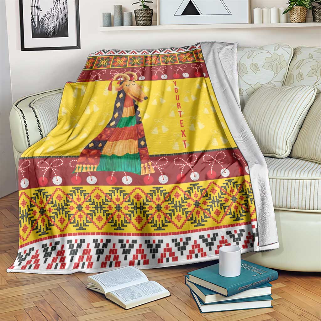 Personalized Moldova Christmas Blanket Capra Goat Folk Costume - Wonder Print Shop