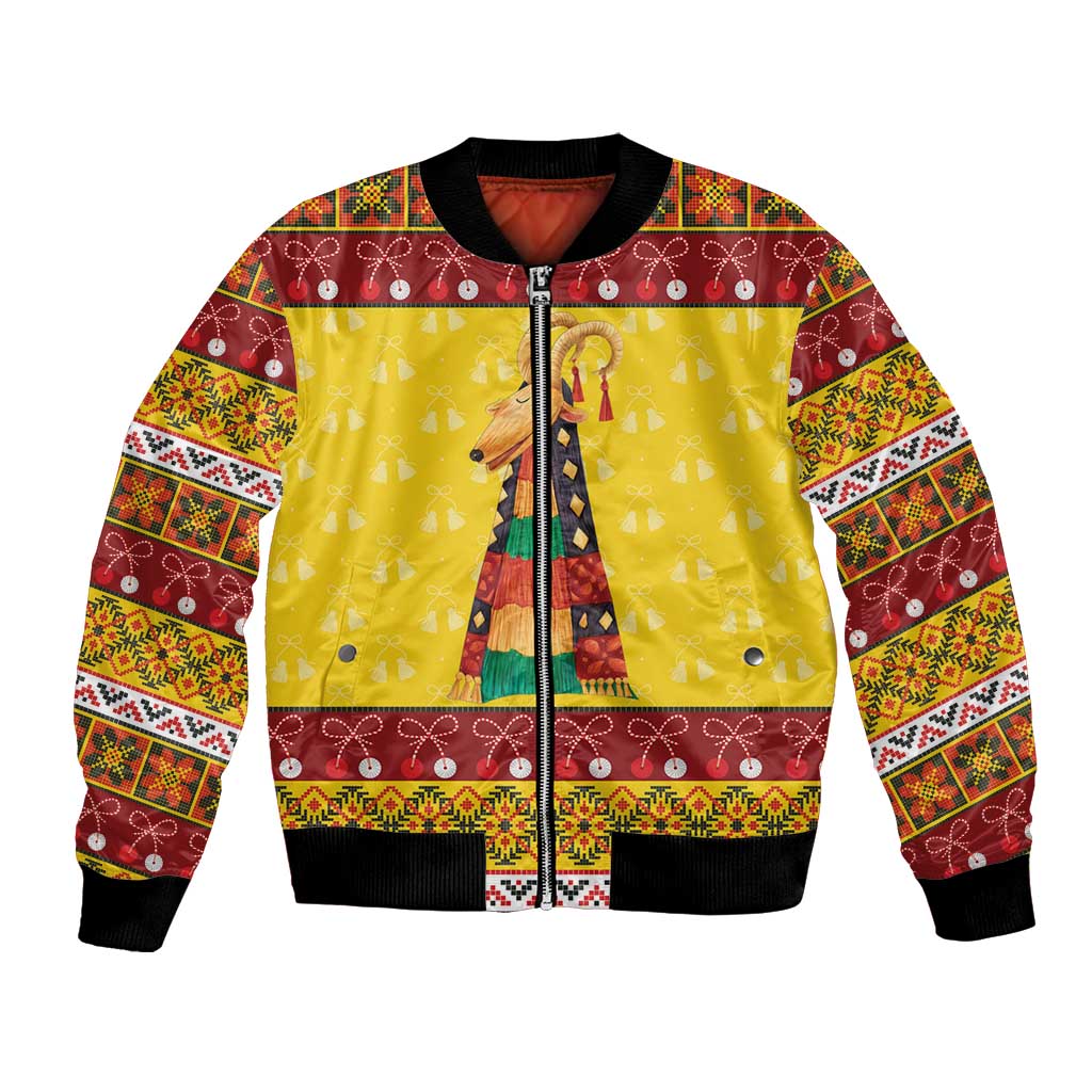 Personalized Moldova Christmas Bomber Jacket Capra Goat Folk Costume - Wonder Print Shop