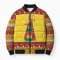 Personalized Moldova Christmas Bomber Puffer Jacket Capra Goat Folk Costume - Wonder Print Shop