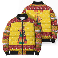 Personalized Moldova Christmas Bomber Puffer Jacket Capra Goat Folk Costume - Wonder Print Shop