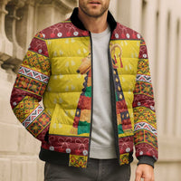 Personalized Moldova Christmas Bomber Puffer Jacket Capra Goat Folk Costume - Wonder Print Shop