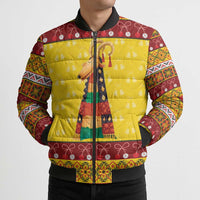 Personalized Moldova Christmas Bomber Puffer Jacket Capra Goat Folk Costume - Wonder Print Shop