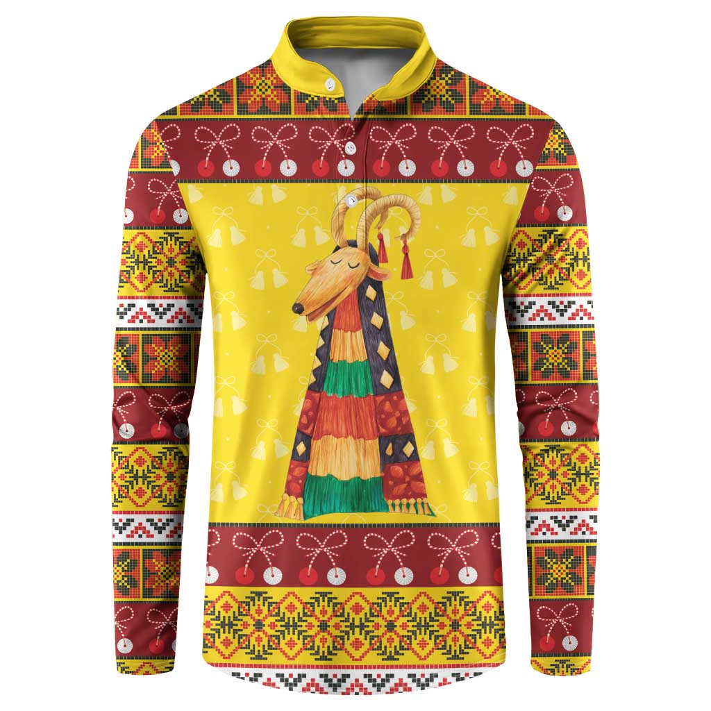 Personalized Moldova Christmas Button Sweatshirt Capra Goat Folk Costume - Wonder Print Shop