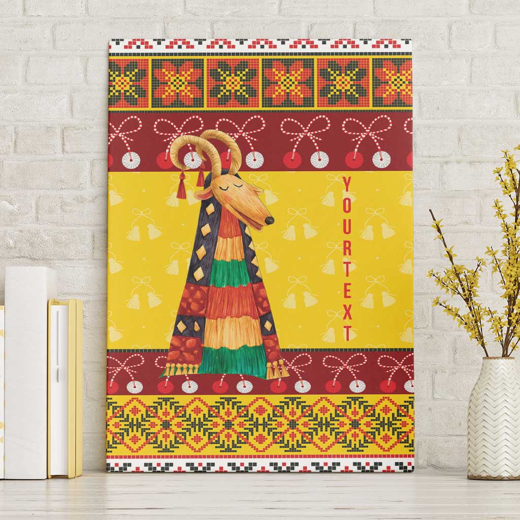 Personalized Moldova Christmas Canvas Wall Art Capra Goat Folk Costume - Wonder Print Shop