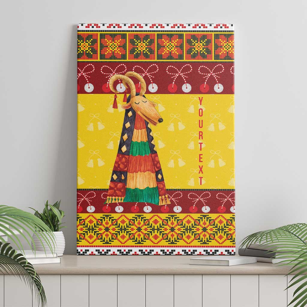 Personalized Moldova Christmas Canvas Wall Art Capra Goat Folk Costume - Wonder Print Shop