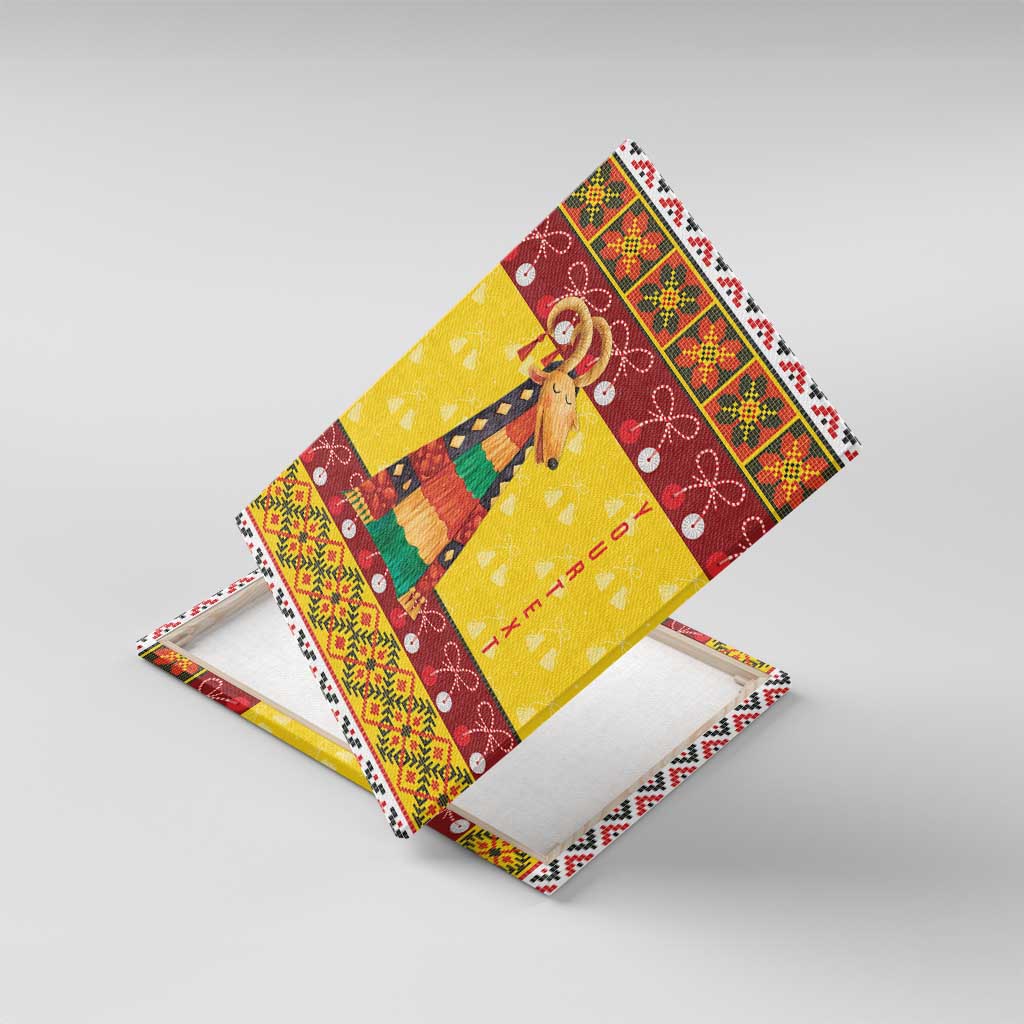 Personalized Moldova Christmas Canvas Wall Art Capra Goat Folk Costume - Wonder Print Shop