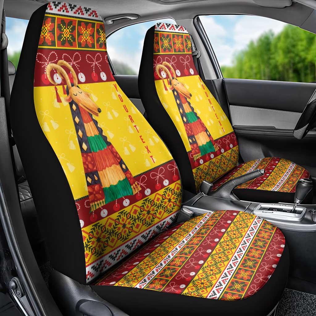 Personalized Moldova Christmas Car Seat Cover Capra Goat Folk Costume - Wonder Print Shop