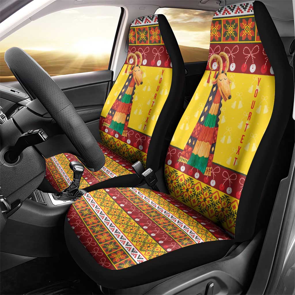 Personalized Moldova Christmas Car Seat Cover Capra Goat Folk Costume - Wonder Print Shop