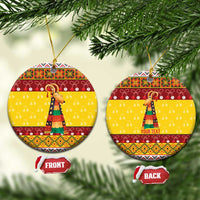 Personalized Moldova Christmas Ceramic Ornament Capra Goat Folk Costume - Wonder Print Shop