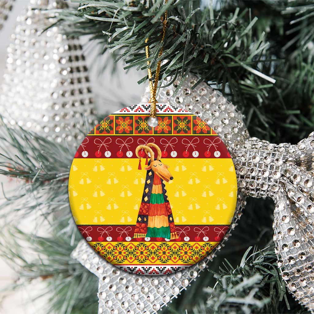 Personalized Moldova Christmas Ceramic Ornament Capra Goat Folk Costume - Wonder Print Shop