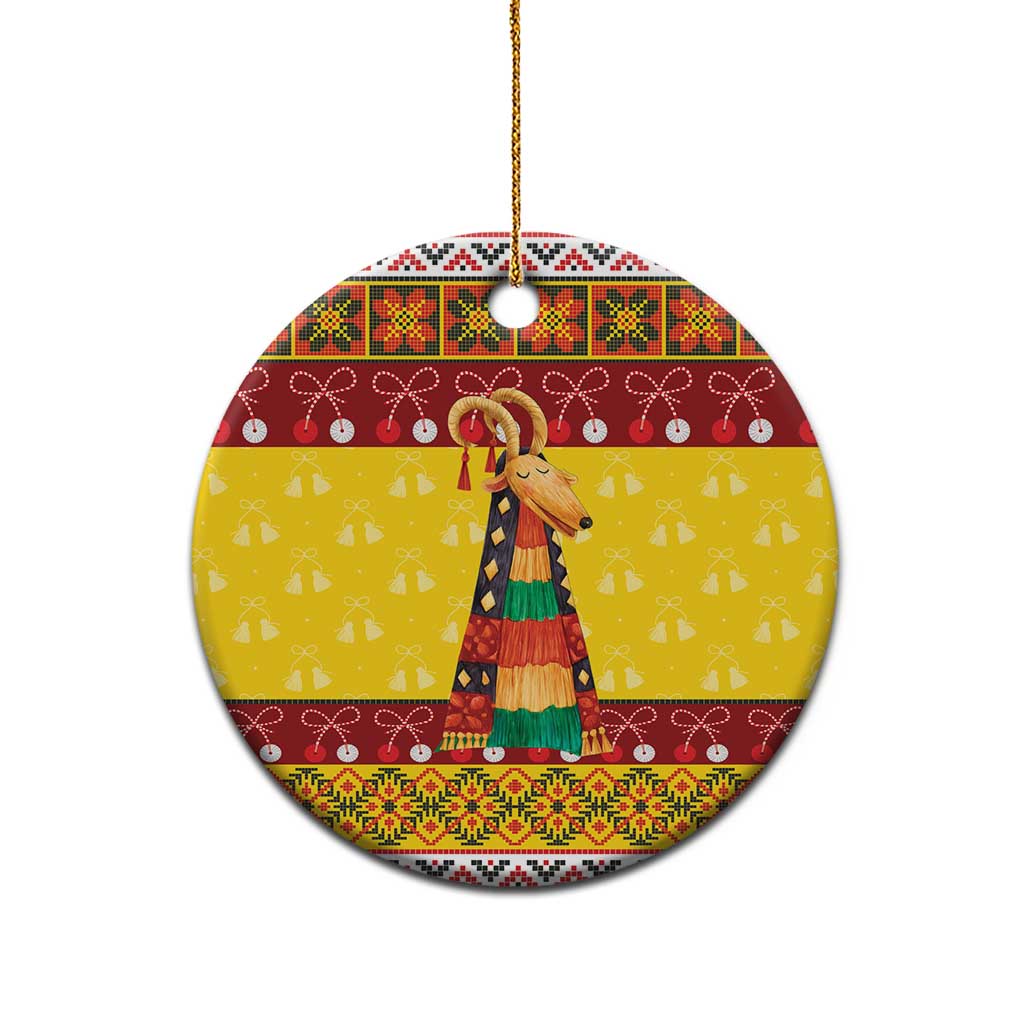Personalized Moldova Christmas Ceramic Ornament Capra Goat Folk Costume - Wonder Print Shop