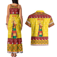 Personalized Moldova Christmas Couples Matching Tank Maxi Dress and Hawaiian Shirt Capra Goat Folk Costume - Wonder Print Shop