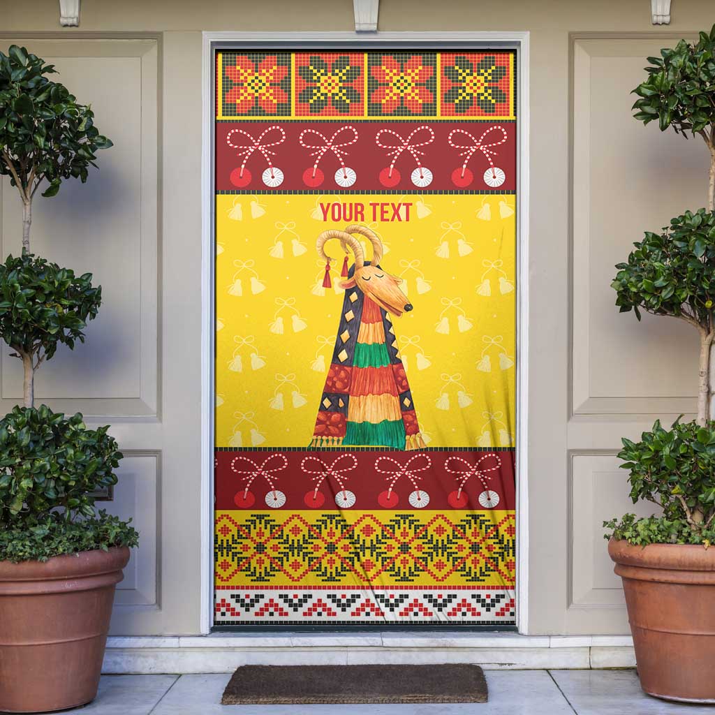 Personalized Moldova Christmas Door Cover Capra Goat Folk Costume - Wonder Print Shop